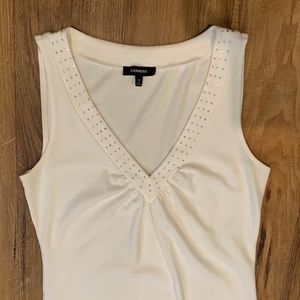 Express white studded tank top